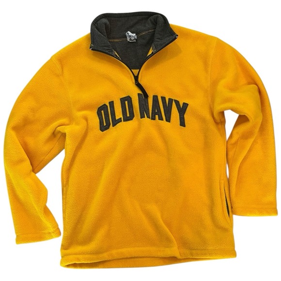 Vintage Cyber Y2K Old Navy Quarter Zip Pullover Fleece Sweatshirt‎ Streetwear - Picture 1 of 7